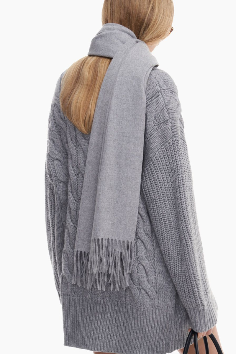 Шарф с бахромой TOPTOP, цвет: серый TT.607.15425.800 купить онлайн