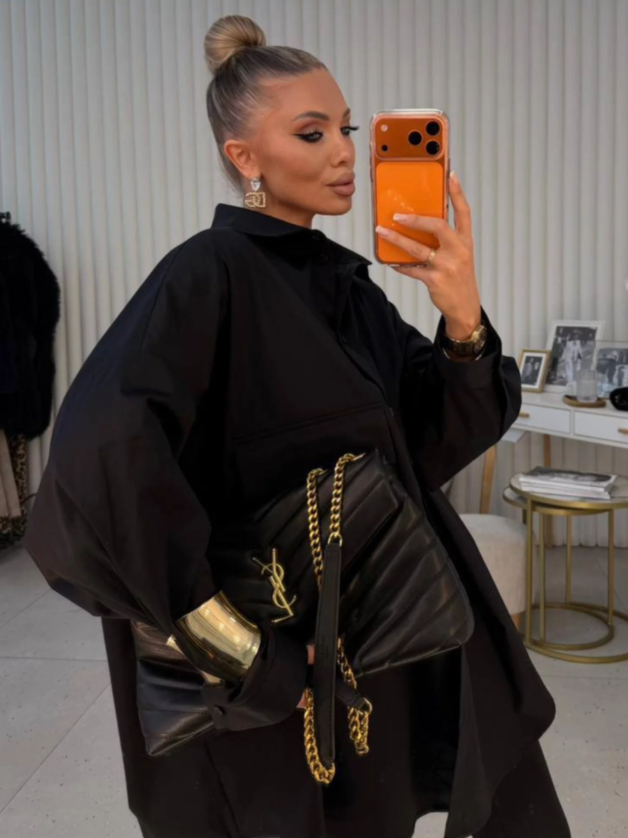 Рубашка оверсайз с длинным рукавом