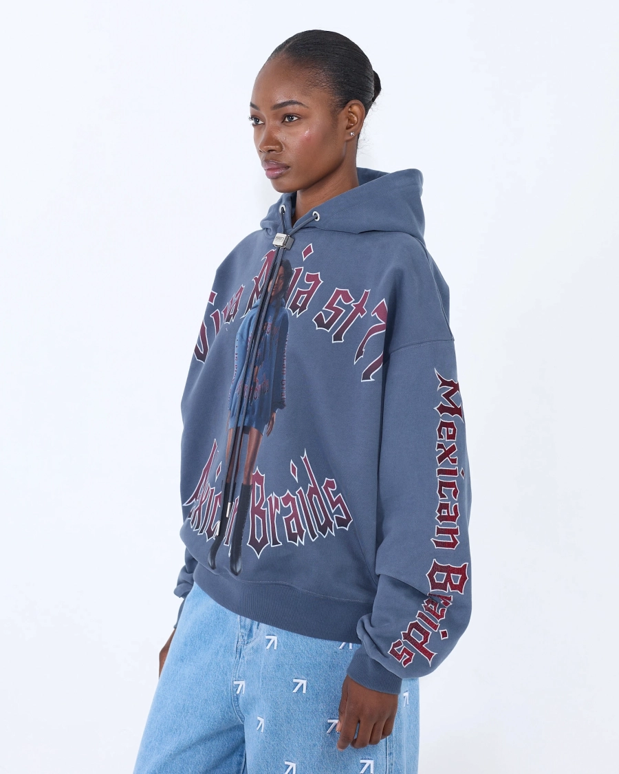 Худи MEXICAN BRAIDS PARIS BLUE ASIA ST 71, цвет: синий, Ast71.hood-braid-blue купить онлайн