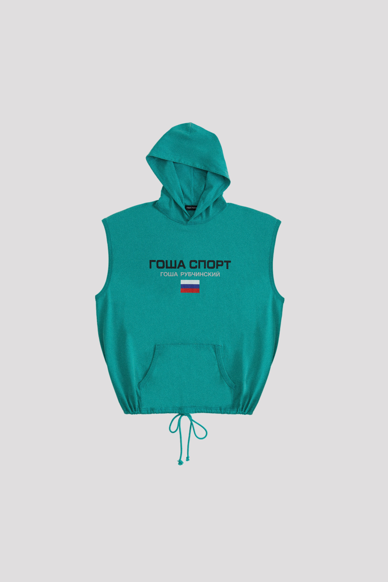 Худи без рукавов ГОША РУБЧИНСКИЙ, цвет: зеленый, HDT_0101_green купить онлайн