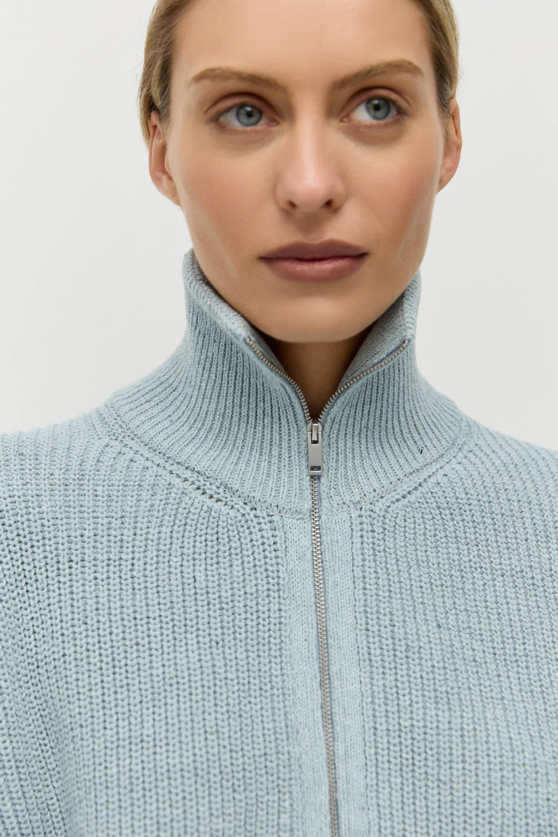 Кардиган на молнии из переработанного хлопка AROUND, цвет: голубой, 259_27C04 купить онлайн
