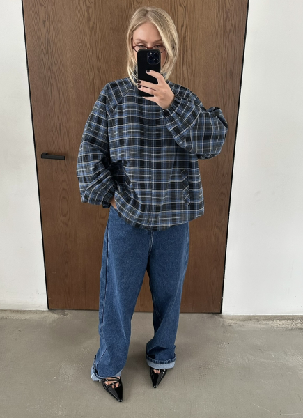 Олимпийка костюмная в клетку Label .B, цвет: синий,  купить онлайн