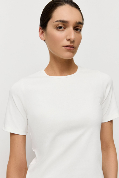 Футболка облегающая AROUND, цвет: молочный, 219_102CE02 купить онлайн