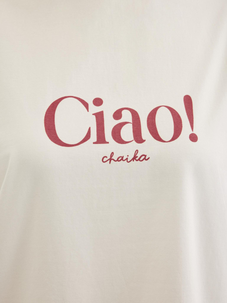 Футболка с красным принтом "Ciao Chaika"