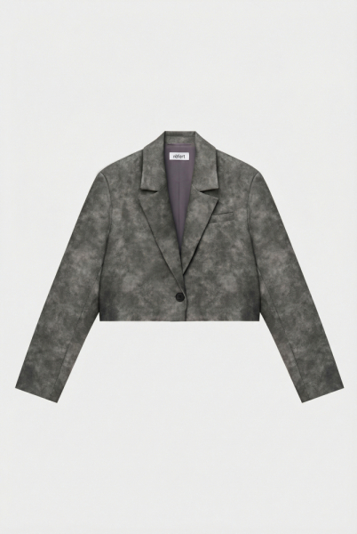 Жакет укороченный из экокожи