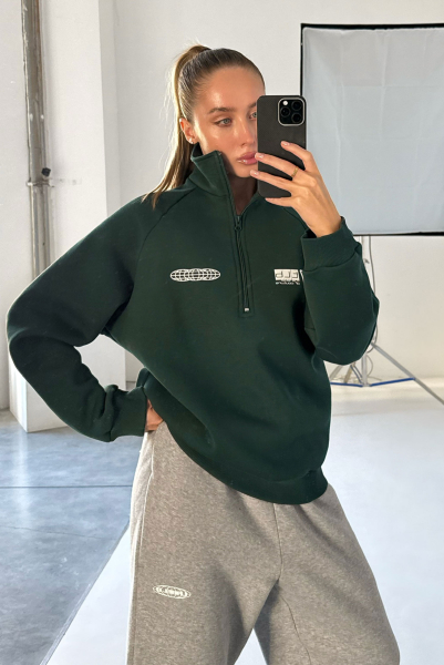 Свитшот на молнии Fleece DARK GREEN Label .B, цвет: dark green, Tp.02.3.3756.0925DGRN купить онлайн