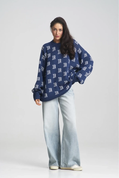 Джемпер Cotton Jacquard Bright Blue Erist store, цвет: темно-синий, НФ-00001719 купить онлайн