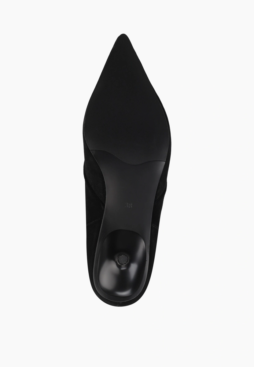 Ботильоны остроносые из натуральной замши SBALO, цвет: Черный SXL4 купить онлайн