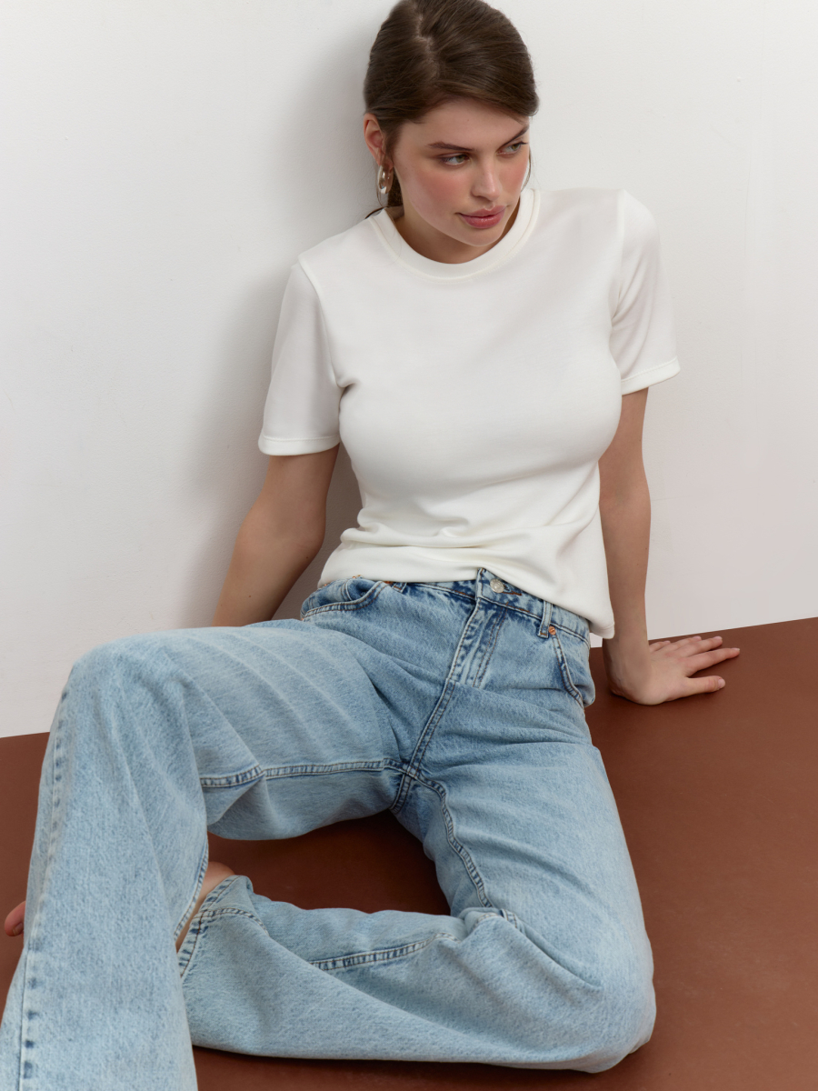 Джинсы на высокой посадке Mollis, цвет: светло-голубой, 17-12-3982/1 купить онлайн