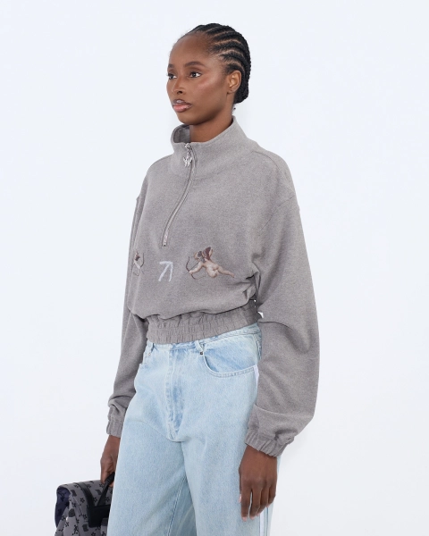 Анорак укороченной посадки ASIA ST 71, цвет: серый, Ast71.anorak-angels-crop-grey купить онлайн