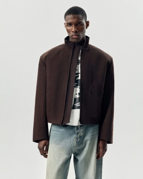 Куртка с объемными плечами NAIPACHE, цвет: Кофейный, 2614012700 купить онлайн