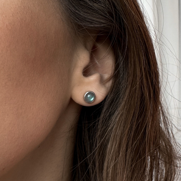 Серьги Луна с лабрадоритом The Reason, цвет: серебро, срг мун лаб купить онлайн