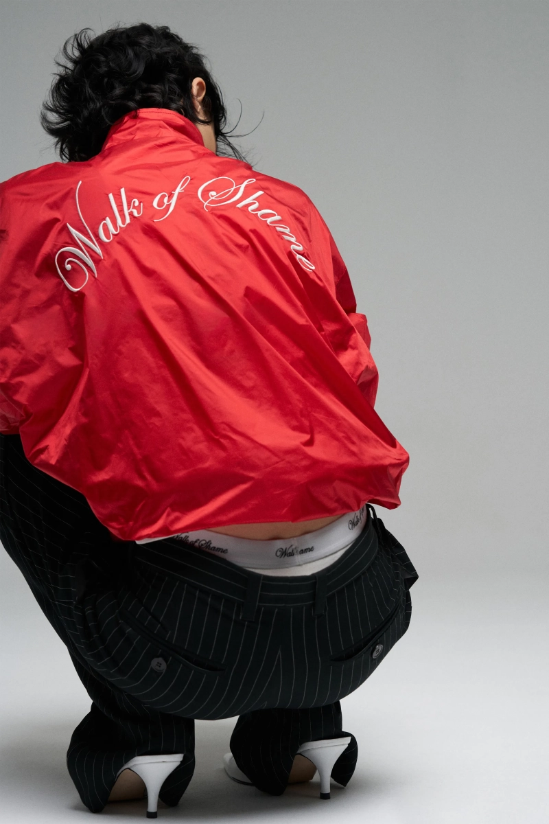 Бомбер из нейлона с вышивкой WALK OF SHAME, цвет: красный, MC026/FW2526 купить онлайн