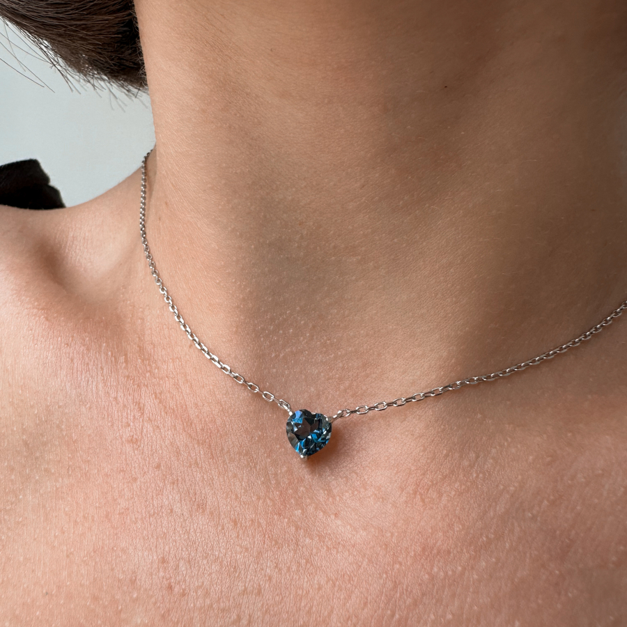 Колье Сердце с Лондон топазом The Reason, цвет: серебро, кле серд лон купить онлайн