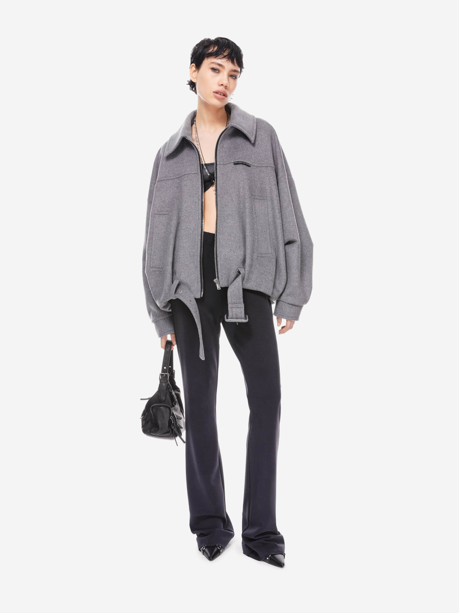 Шерстяной бомбер - пальто POST POST SCRIPTUM, цвет: серый, P_0900.00.00.GRY купить онлайн