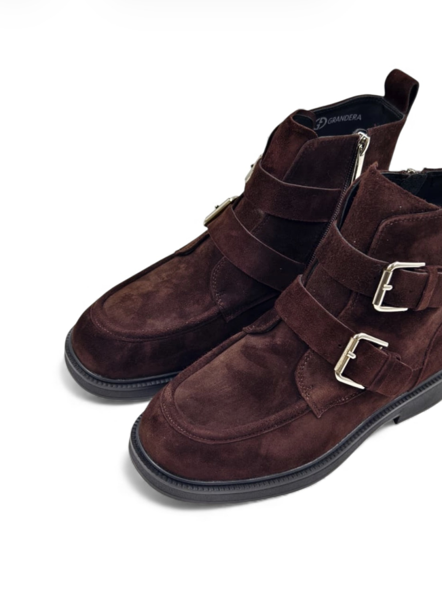 Ботинки зимние из натуральной замши GRANDERA, цвет: коричневый 2628-y5m01-3 (884) купить онлайн