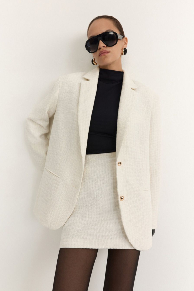 Твидовая юбка TOPTOP, цвет: молочный, TTS.070.19306.120 купить онлайн