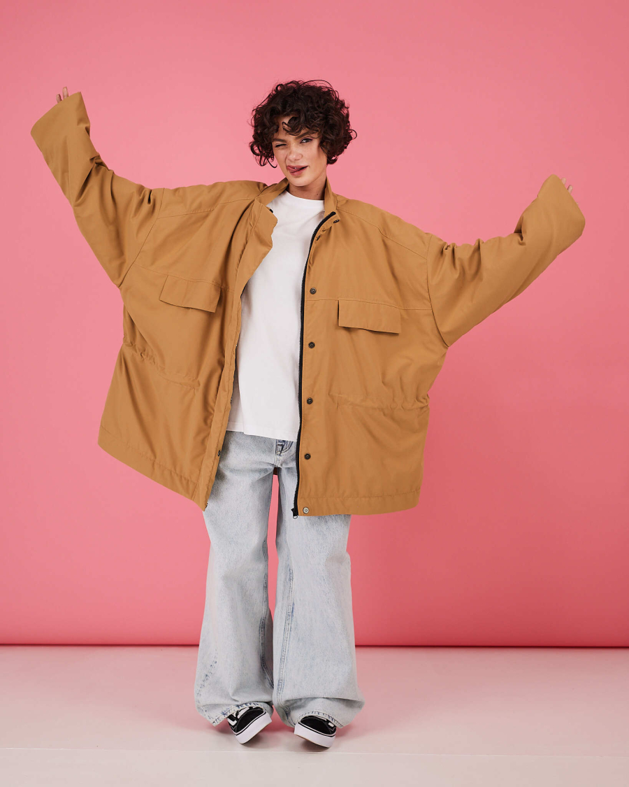 Куртка демисезонная с кулиской TABOO, цвет: горчица, KS05 купить онлайн