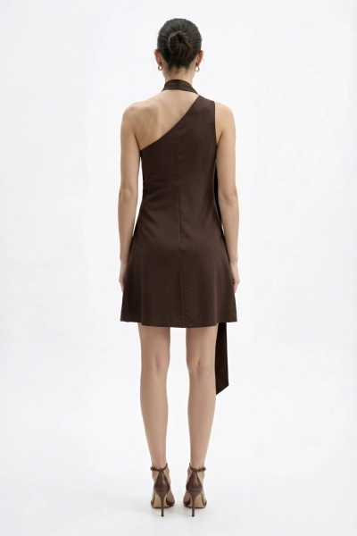 Платье мини на одно плечо REFERT, цвет: коричневый, 08-4126/1-2511 купить онлайн