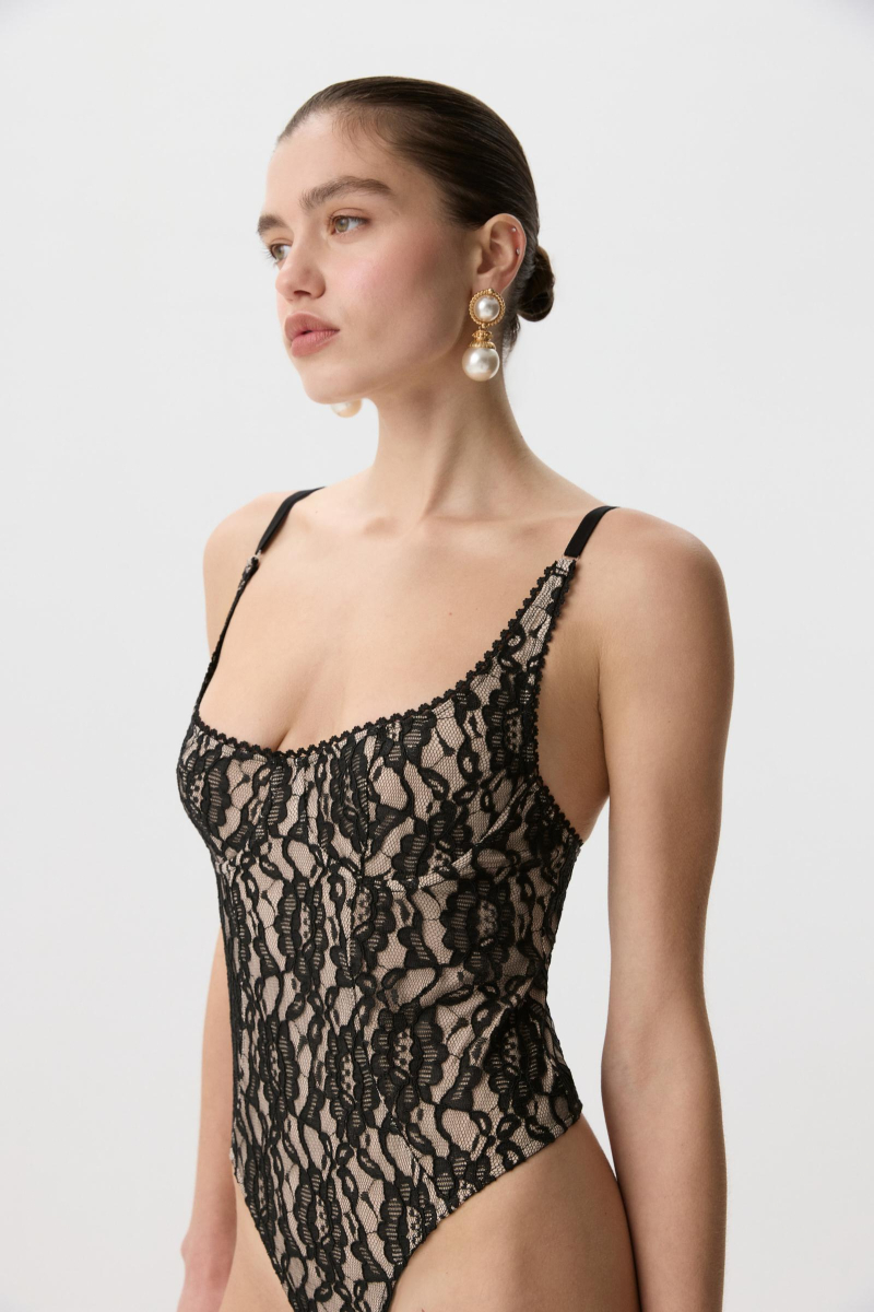 Боди из кружева Charmstore, цвет: Черный, 103-476112-880 купить онлайн