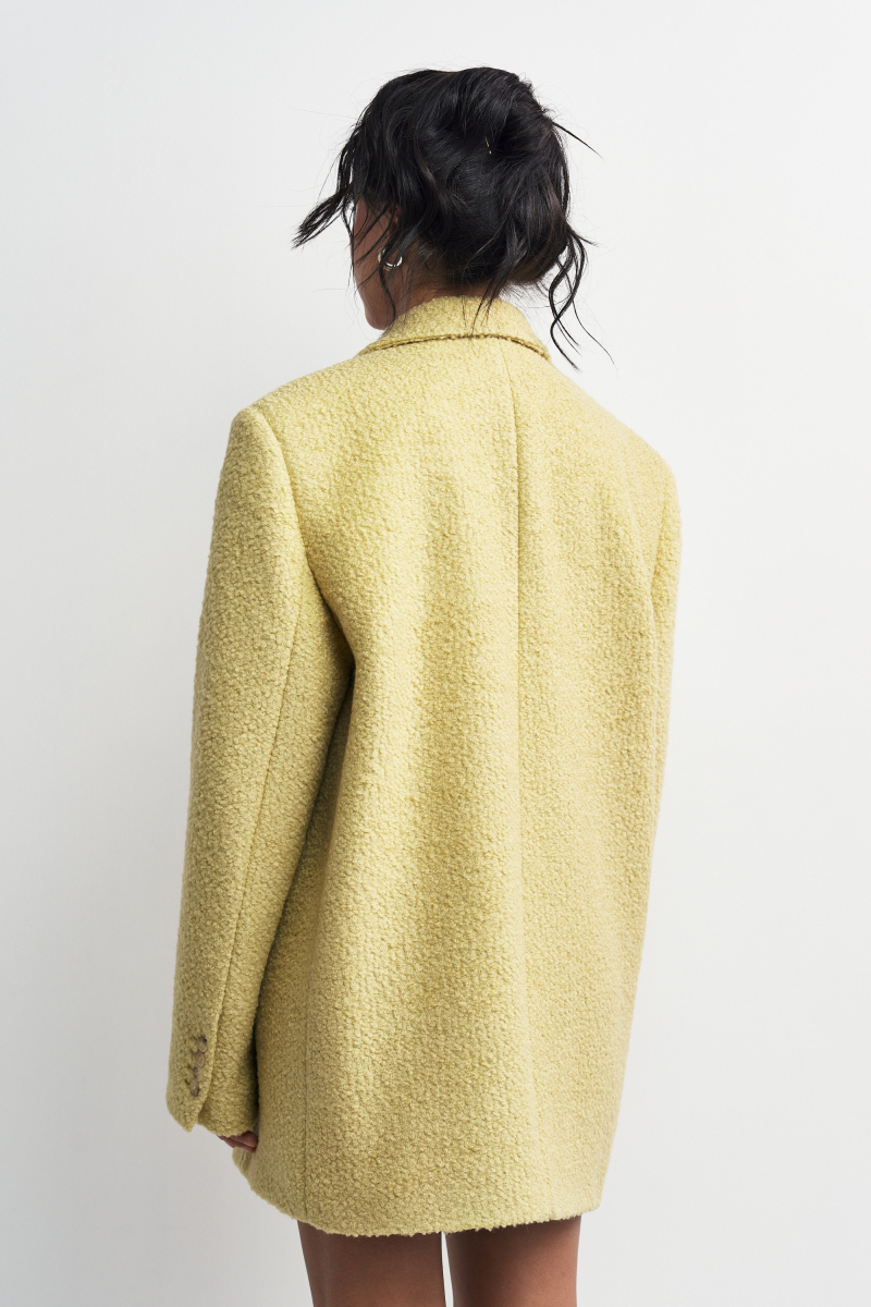 Пальто-жакет из вареной шерсти Желтая груша Erist store, цвет: Желтый, НФ-00003236 купить онлайн