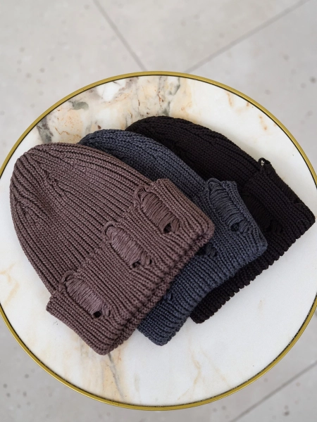 Шапка крупной вязки рваная I.B.W., цвет: капучино KJ127 купить онлайн