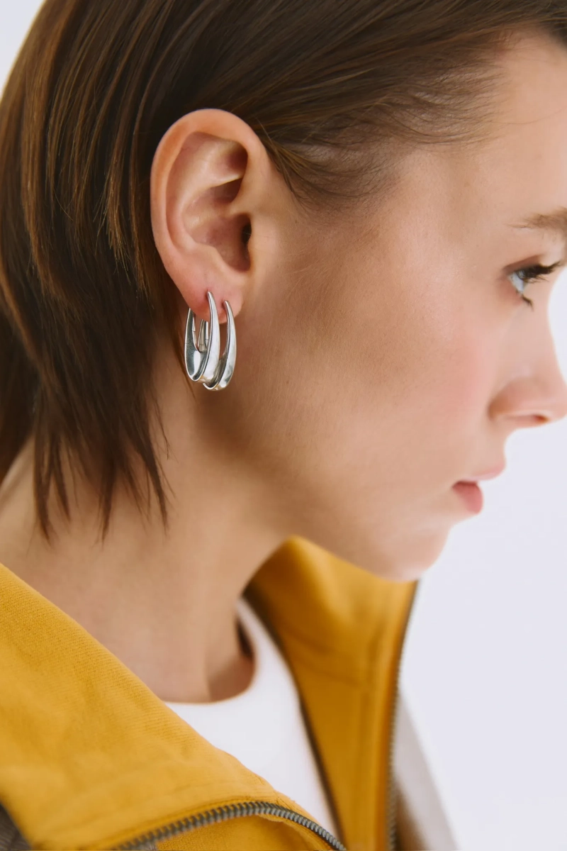 Серебряные серьги «Коромысло» SBLESKOM, цвет: серебро, 12028 купить онлайн