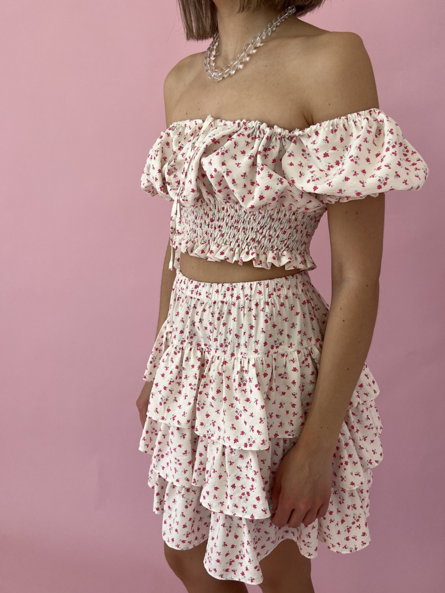Костюм PRETTY GIRL Flower PUDRA, цвет: бежево-цветочный, PUDRA4147X купить онлайн