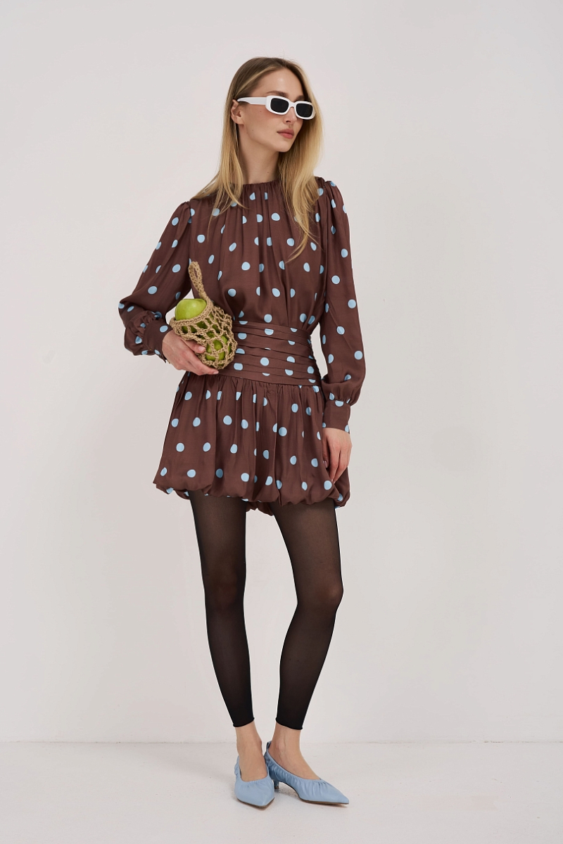 Комплект из вискозы и хлопка в горошек