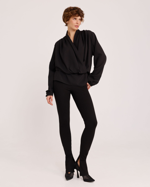 Блуза из креп-шифона BLACK Anmuse, цвет: Черный, BL25W216-BLC купить онлайн