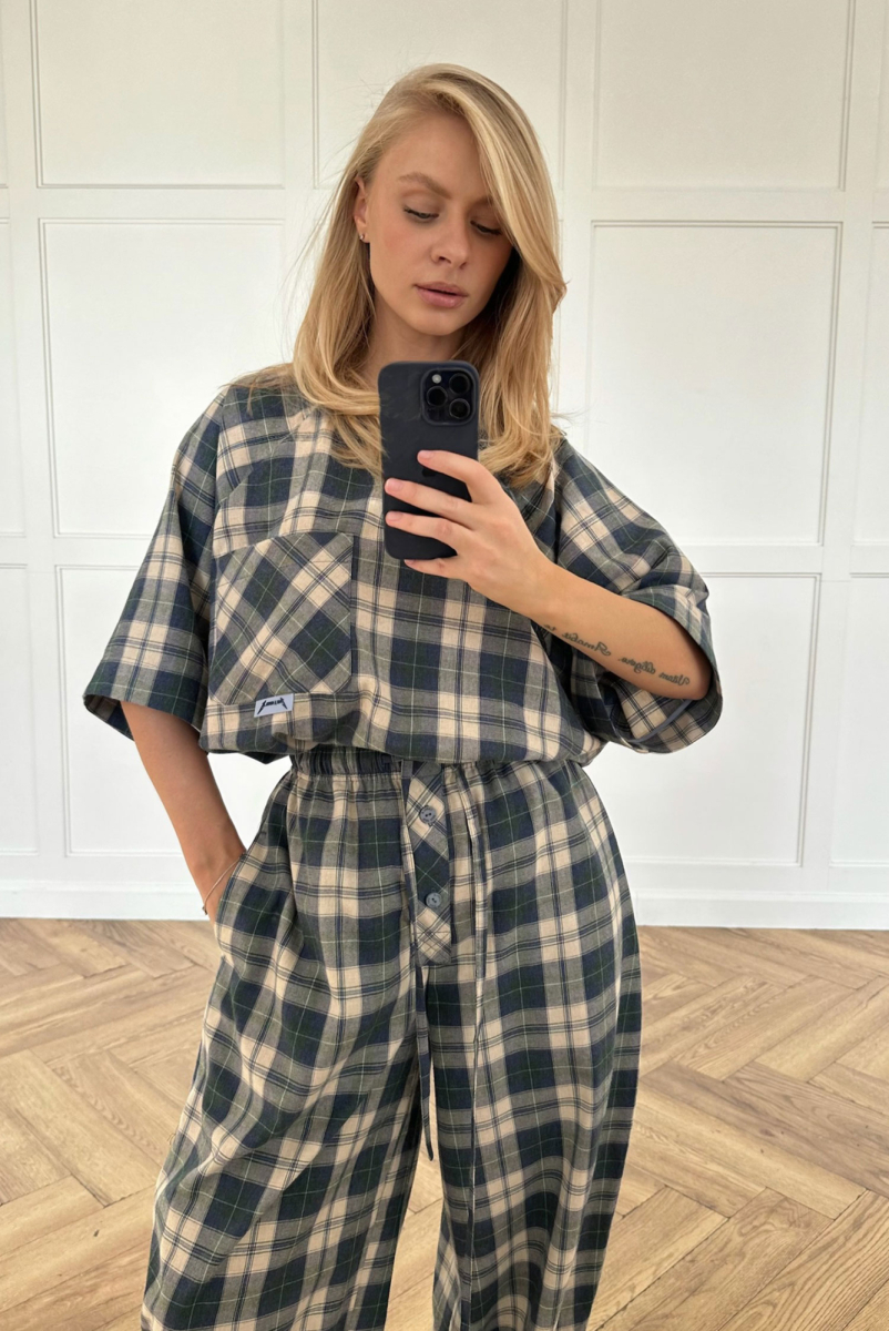 Футболка обьемная в клетку