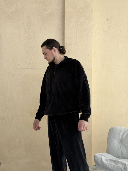 Анорак Велюр мужской GARCHIT, цвет: Черный, GARVelMenBlAn купить онлайн