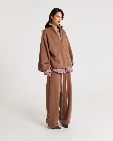 Свитшот баллон на кулиске NUT Anmuse, цвет: коричневый,  купить онлайн