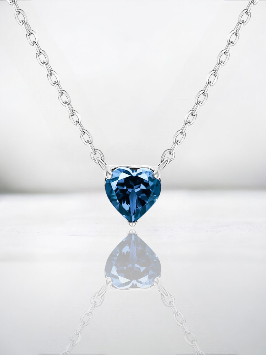 Колье Сердце с Лондон топазом