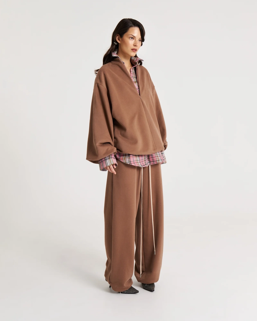 Брюки с эффектом велюра NUT