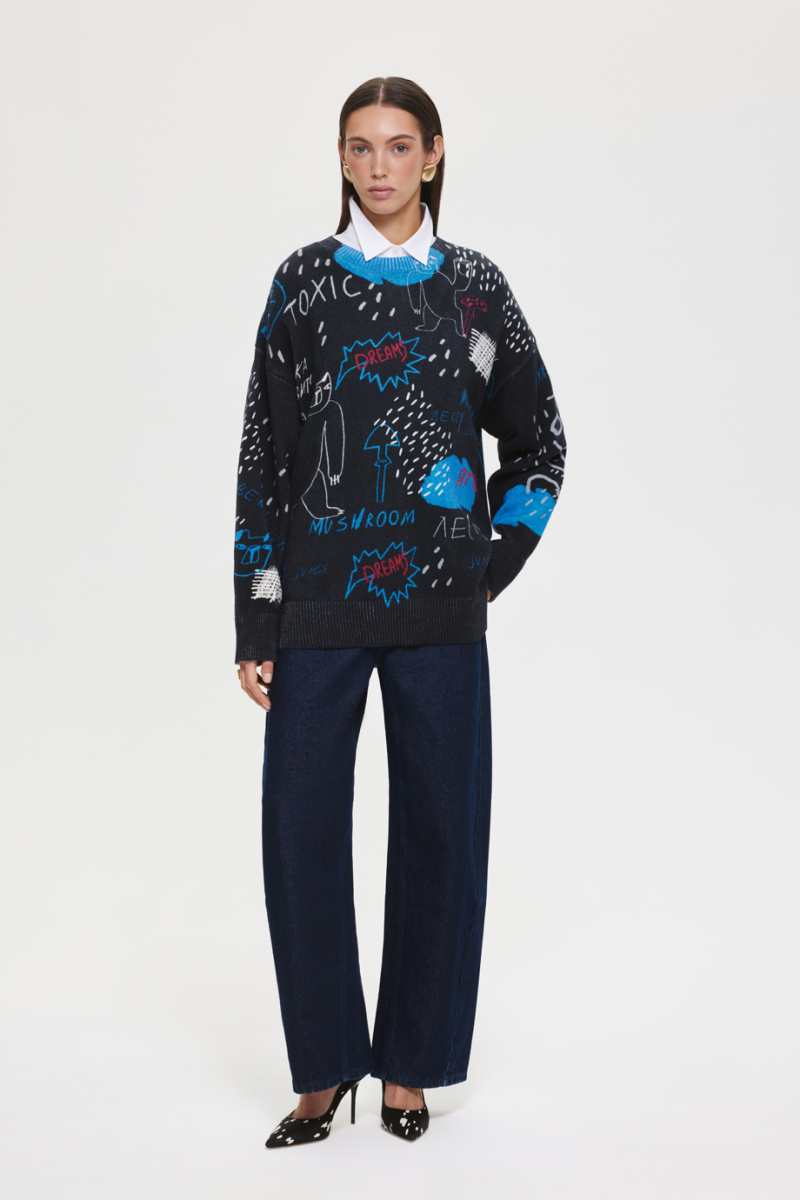 Джемпер с принтом DREAMS BY ALENA AKHMADULLINA, цвет: Черный, 225104140304305/203000 купить онлайн