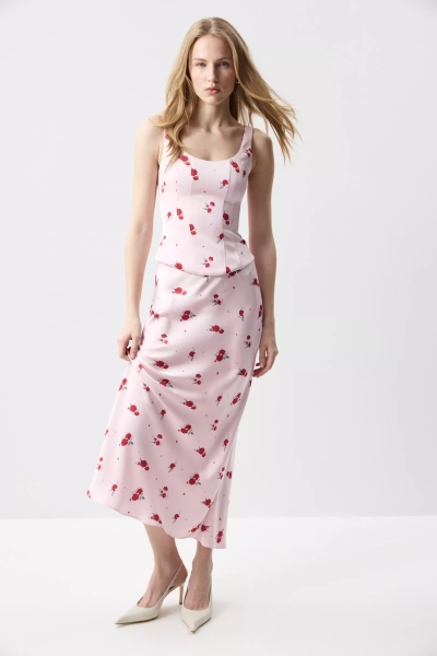 Юбка годе из сатина Charmstore, цвет: цветы на светло-розовом, 116-55960-1003 купить онлайн