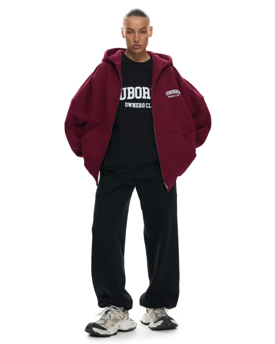 Худи ZIP OWNERS CLUB Suborbia, цвет: burgundy, 006255 купить онлайн