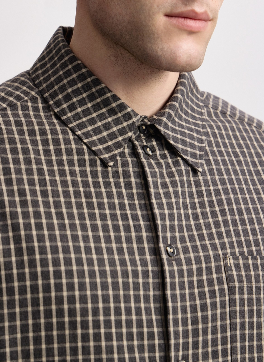 Рубашка в клетку из плотного мягкого хлопка ALL WE NEED, цвет: серо-коричневый, 2603M1389-53 купить онлайн