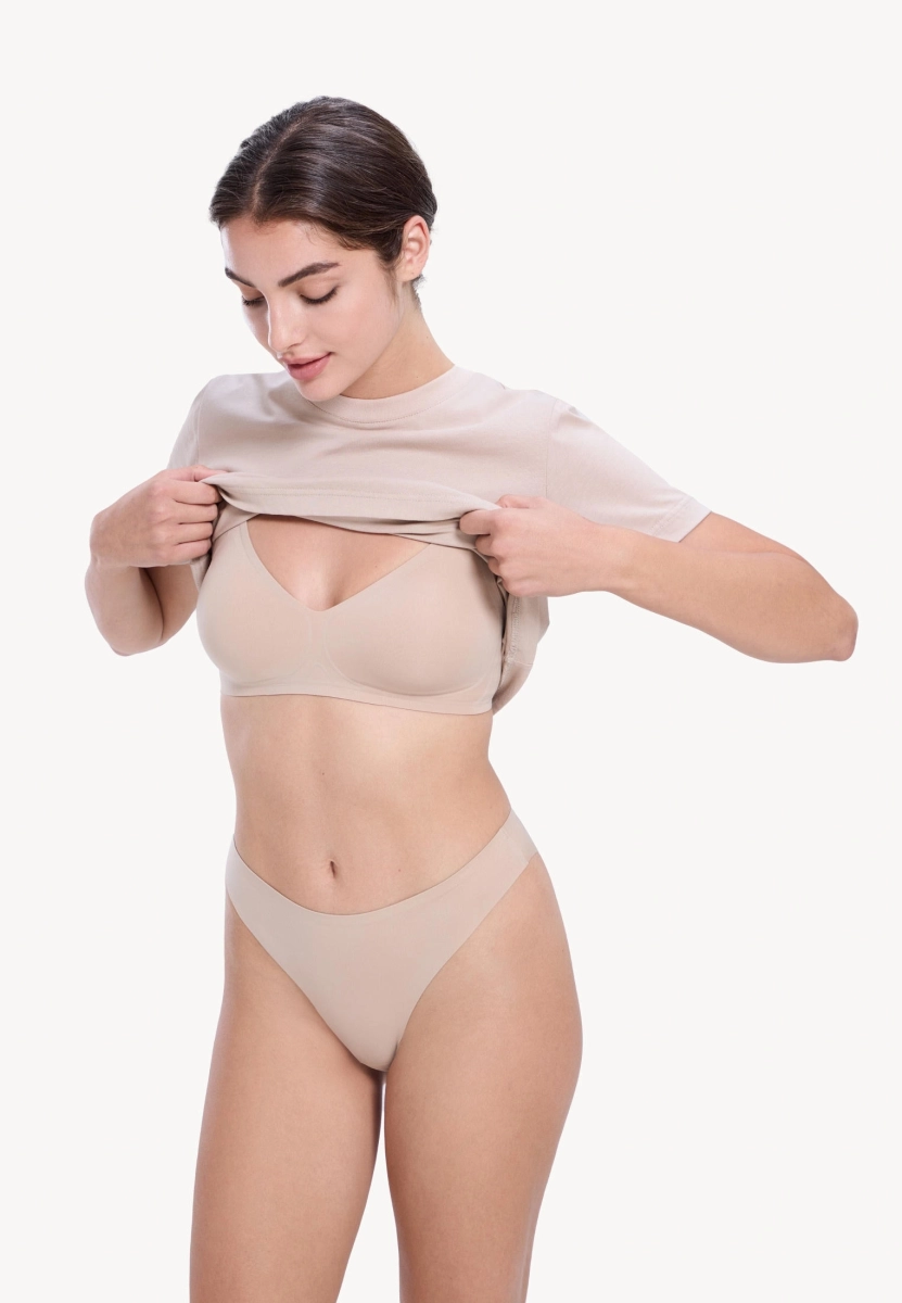 Трусы женские танга из полиамида MUTED, цвет: бежевый 905474.WPAN0018-Beige купить онлайн