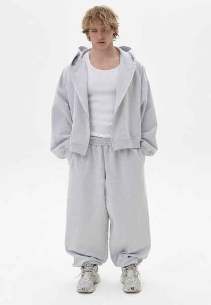 Джоггеры прямого кроя с регулируемыми резинками all., цвет: grey melange, 00456 купить онлайн