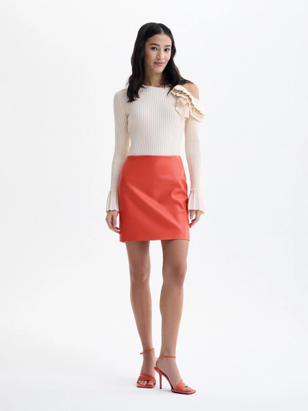 Юбка мини из искусственной кожи TRUE RED, цвет: красный, 252302 купить онлайн