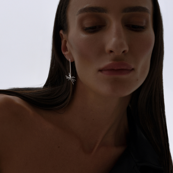 Моносерьга "Пятёрка жезлов" Single earring Five of wands