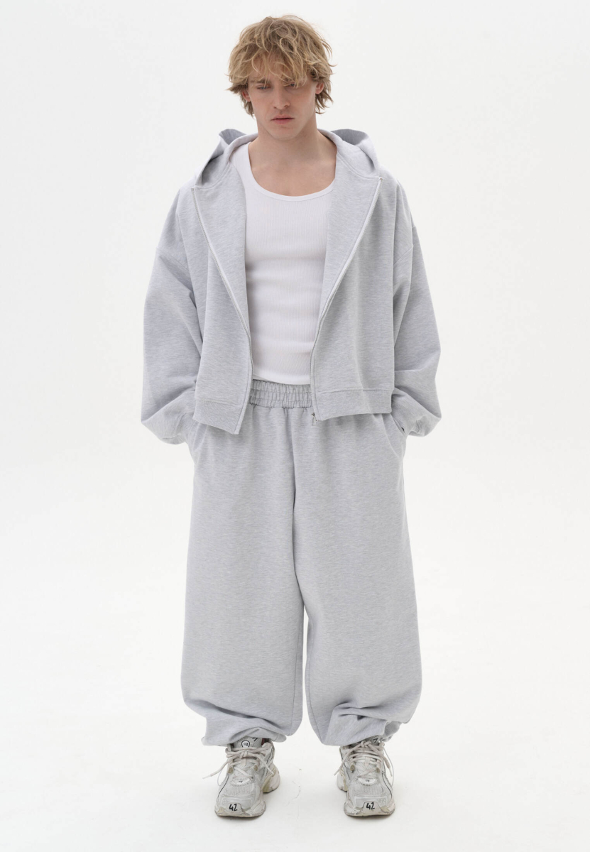 Джоггеры прямого кроя с регулируемыми резинками all., цвет: grey melange, 00456 купить онлайн
