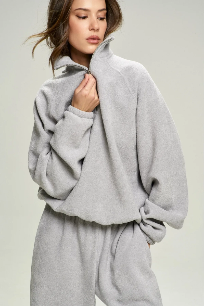 Анорак из плюша с начесом Grey Erist store, цвет: серый, НФ-00002857 купить онлайн