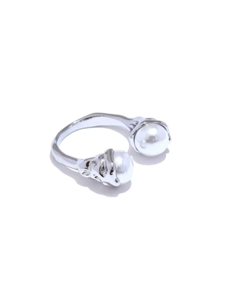Кольцо с жемчугом double silver