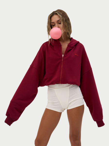 Crop Худи утепленное с кулиской ONSI, цвет: dark red,  купить онлайн