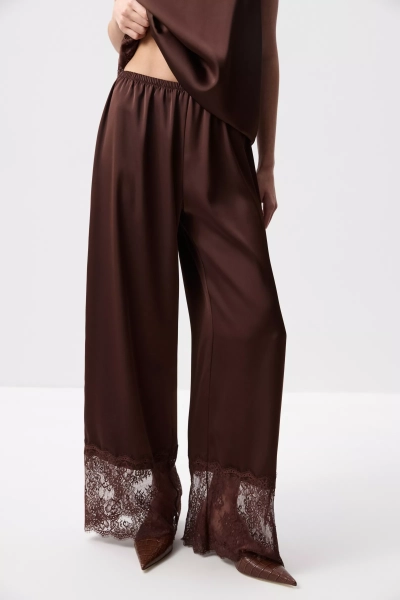 Брюки с кружевом Charmstore, цвет: шоколадный, 101-56860-551 купить онлайн