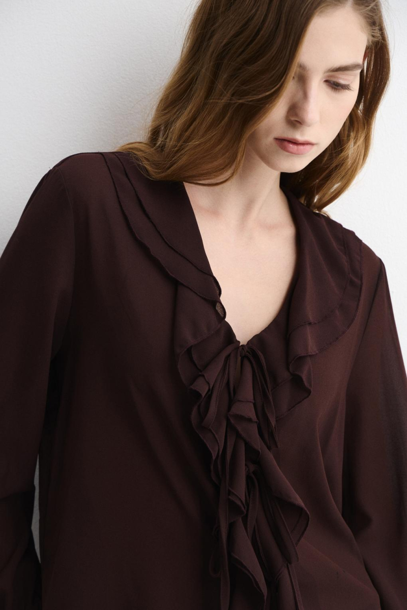 Блузка CANDYS ENEVOO, цвет: коричневый, 06937 купить онлайн