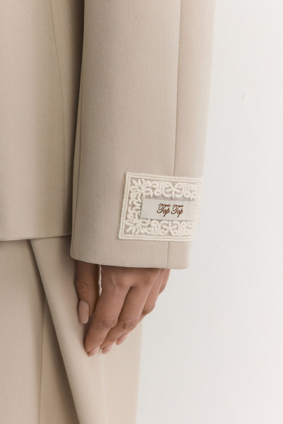 Жакет с контрастным воротником TOPTOP, цвет: бежевый, TT.060.19435.110 купить онлайн